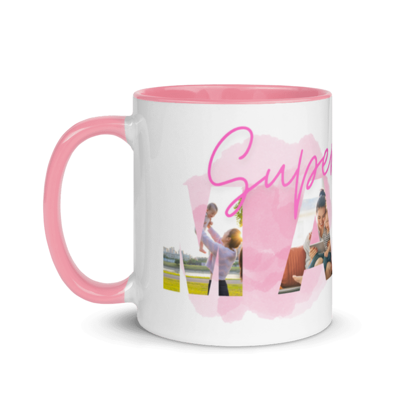 Personalisierte „SUPER MAMA“ Fotorahmen-Tasse – Ein Geschenk voller Liebe ❤️