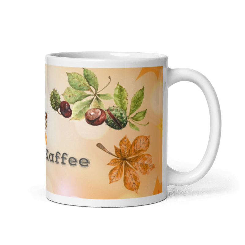 Kuschelzeit & Kaffee Tasse - Herbstliches Kastanien & Blätter Desgin