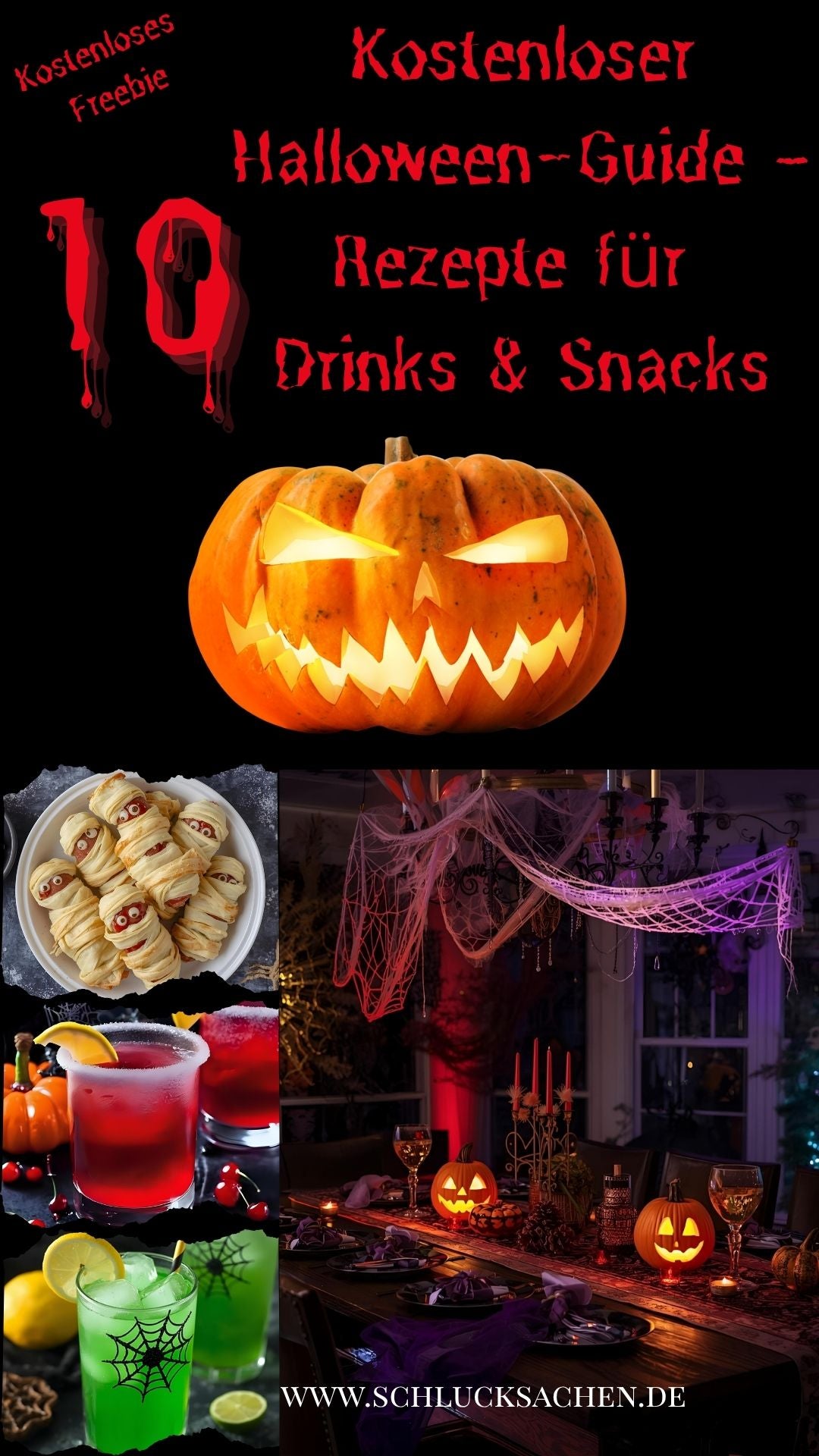 Freebie: Halloween-Rezepte: Cocktails, Kinderpunsch und Snacks für die perfekte Party