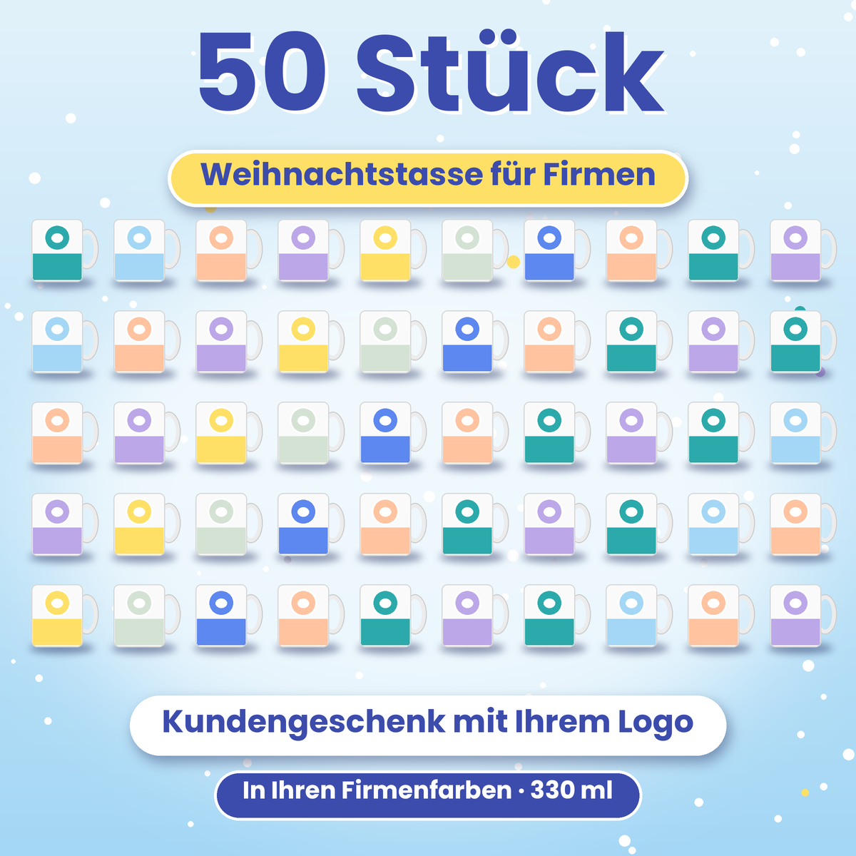 Firmen-Weihnachtstasse mit Logo – Staffelpreise ab 10 Stück