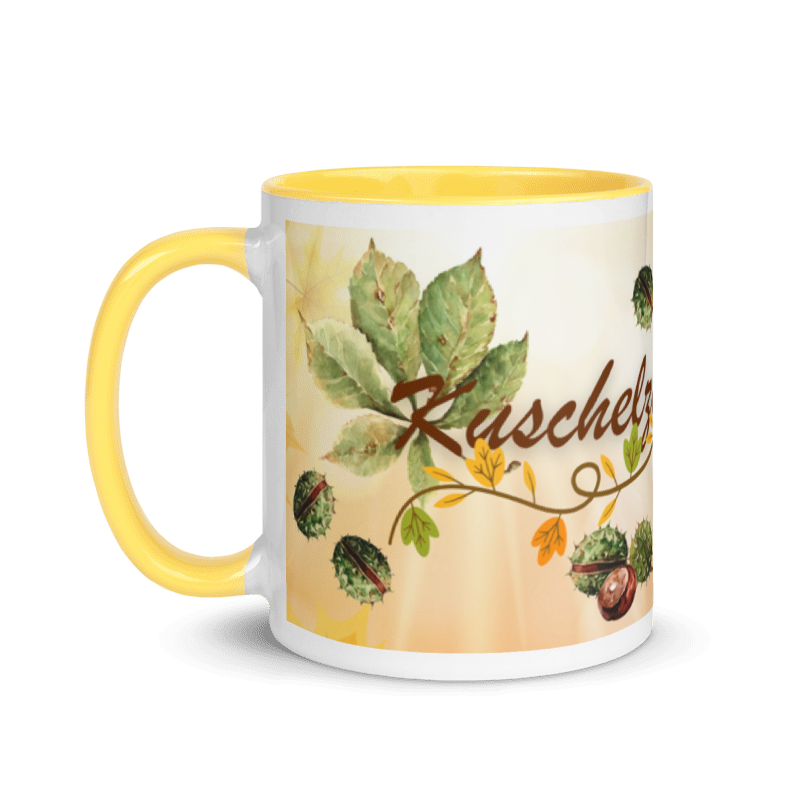 Tasse „Kuschelzeit & Tee“ – Herbsttasse mit Kastanien & Herbstlaub