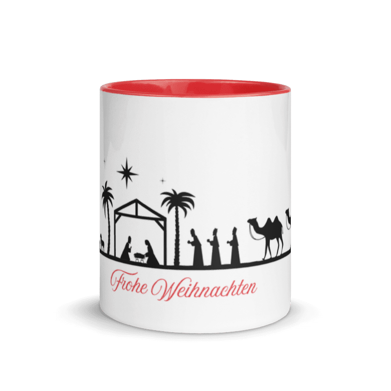 Tasse „Stille Nacht“ – Weihnachtstasse mit Krippe, Stern & Kamelen