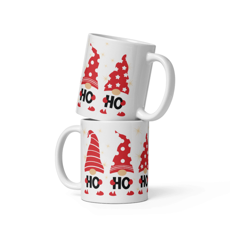 Wichtel-Tasse „Ho Ho Ho“ – Weihnachtstasse mit Weihnachtswichteln