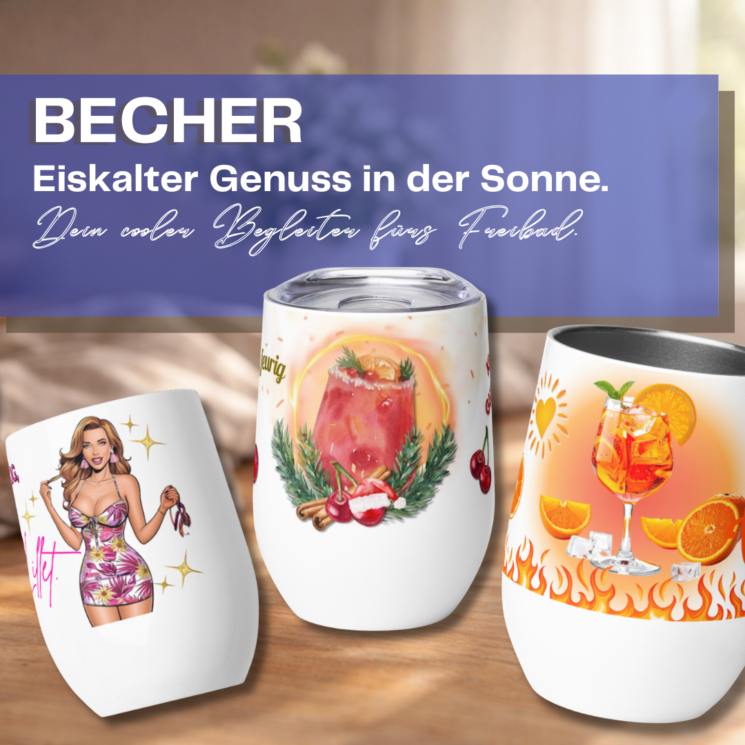 Becher. Eiskalter Genuss in der Sonne. Dein cooler Begleiter für das Freibad