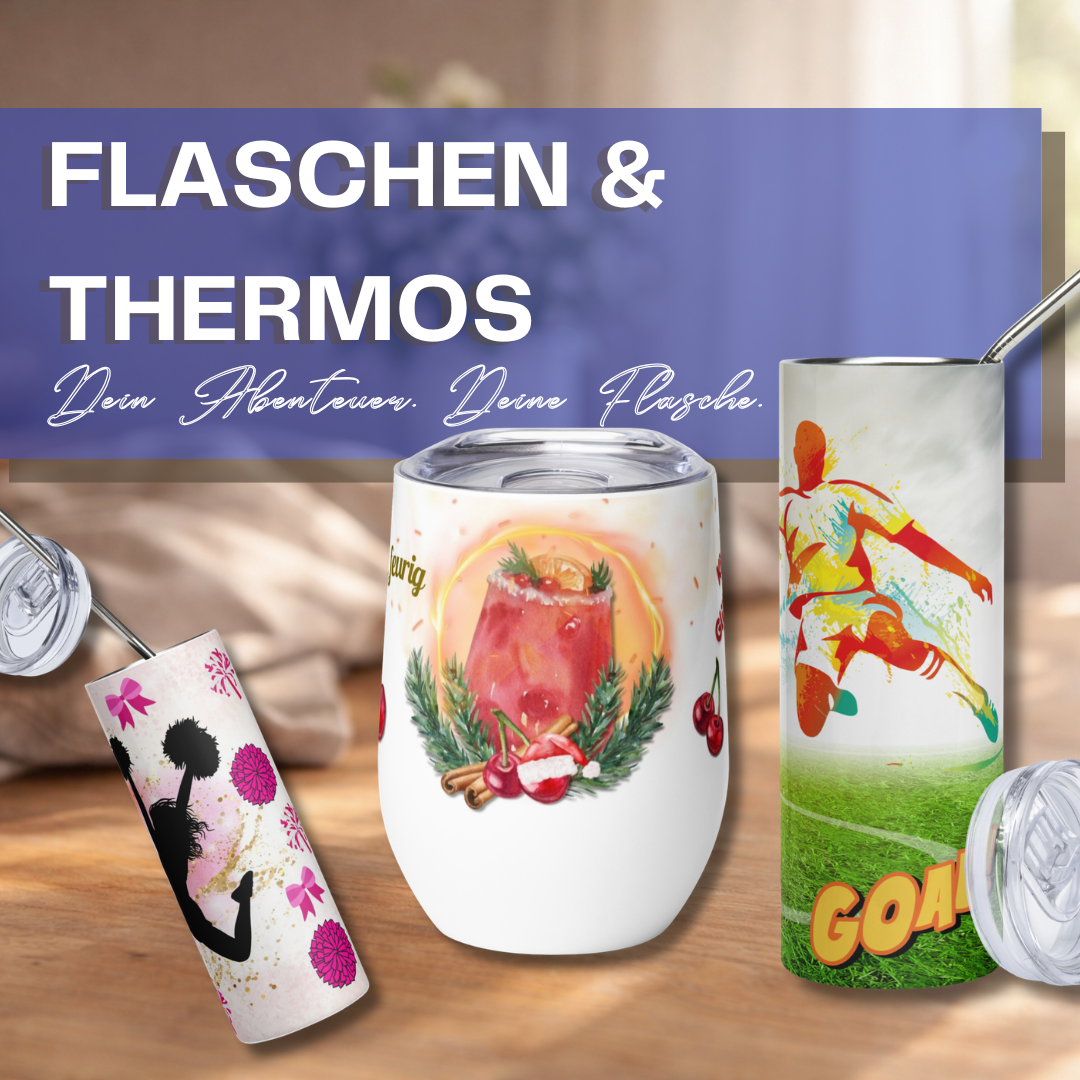 Flaschen & Thermos. Dein Abenteuer. Deine Flasche