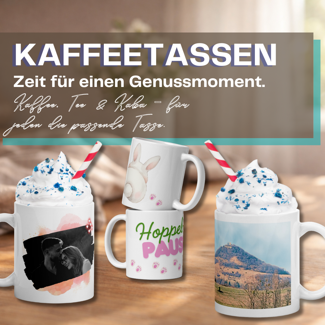 Kaffeetassen. Zeit für einen Genussmoment. Kaffee, Tee & Kaba Fan´s