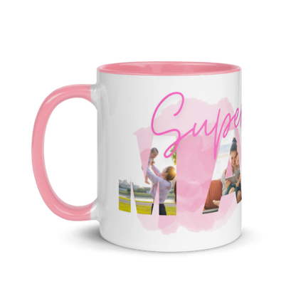 Personalisierte „SUPER MAMA“ Fotorahmen-Tasse – Ein Geschenk voller Liebe ❤️