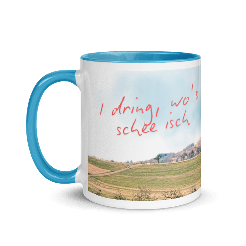Eninger Heimat-Tasse „I dring, wo’s schee isch“ – Achalm-Panorama Design
