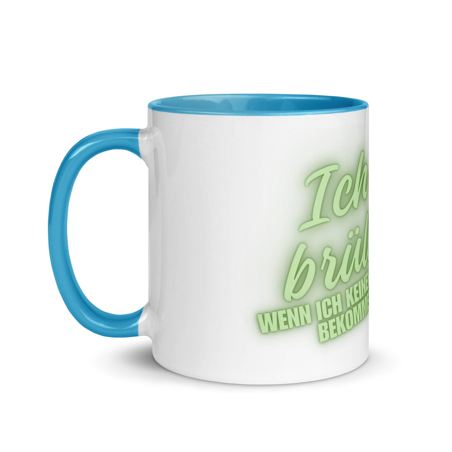 Lustige Kinder-Tasse „Ich brüll, wenn ich keinen Kaba bekomme!“ – Dino-Kaffeetasse mit grünem Henkel