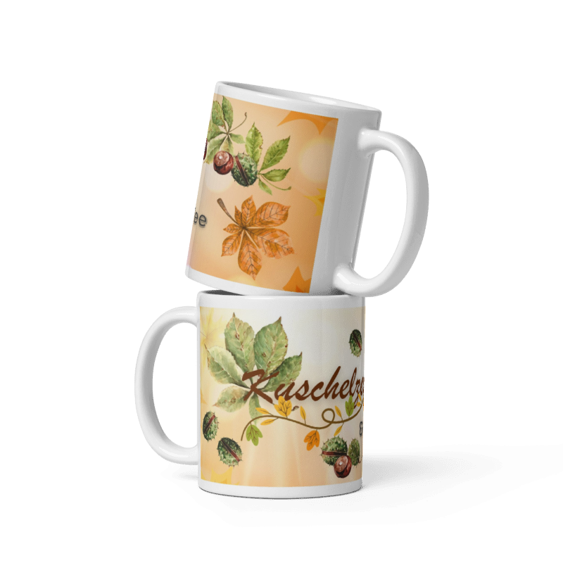 Kuschelzeit & Kaffee Tasse - Herbstliches Kastanien & Blätter Desgin