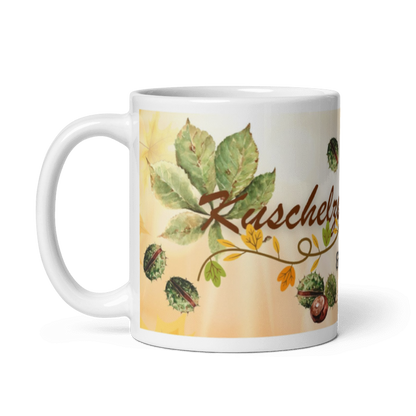 Kuschelzeit &amp; Kaffee Tasse - Herbstliches Kastanien &amp; Blätter Desgin