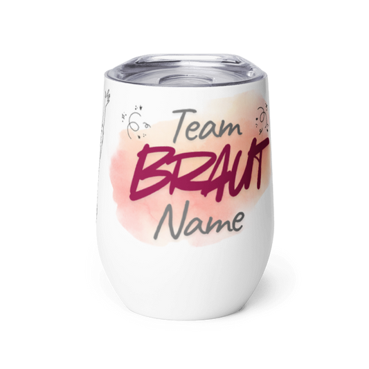 Personalisierter Weinbecher "Team Braut" – Das perfekte JGA-Accessoire