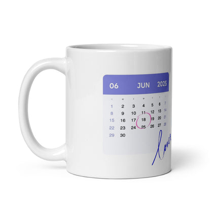 Fototasse Jahrestag „Lover“ – Personalisierte Tasse mit Datum & Herzeffekt