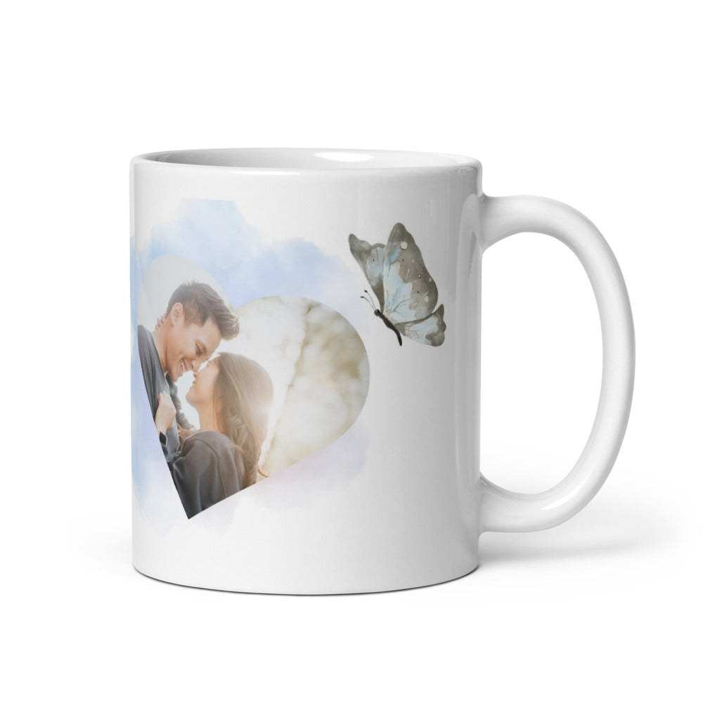Fototasse Jahrestag „Lover“ – Personalisierte Tasse mit Datum & Herzeffekt