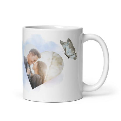 Fototasse Jahrestag „Lover“ – Personalisierte Tasse mit Datum & Herzeffekt