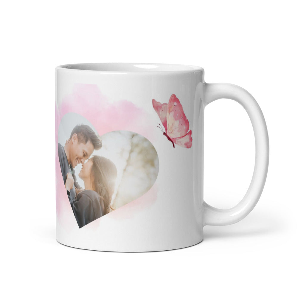 Fototasse Jahrestag „Lover“ – Personalisierte Tasse mit Datum & Herzeffekt