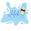 Blaues Schlucksachen Logo mit einem illustrierten, lächelnden Trinkglas auf einem hellblauen Farbklecks; darunter der Text Trinkgläser, Becher und Tassen.