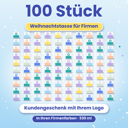 Firmen-Weihnachtstasse mit Logo – Staffelpreise ab 10 Stück