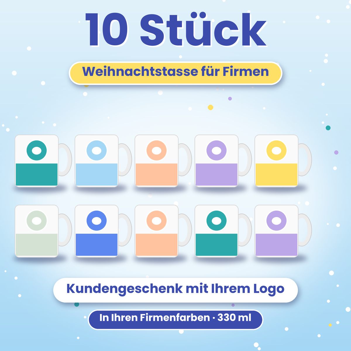 Firmen-Weihnachtstasse mit Logo – Staffelpreise ab 10 Stück
