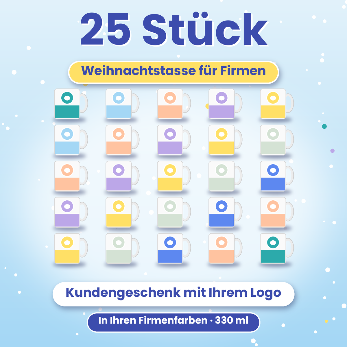 Firmen-Weihnachtstasse mit Logo – Staffelpreise ab 10 Stück