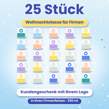 Firmen-Weihnachtstasse mit Logo – Staffelpreise ab 10 Stück