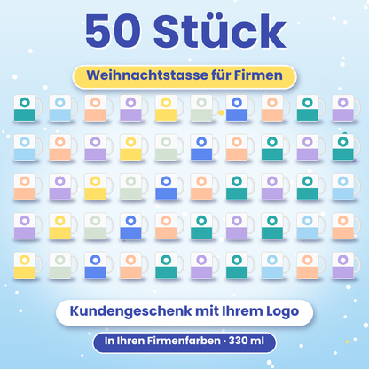 Firmen-Weihnachtstasse mit Logo – Staffelpreise ab 10 Stück