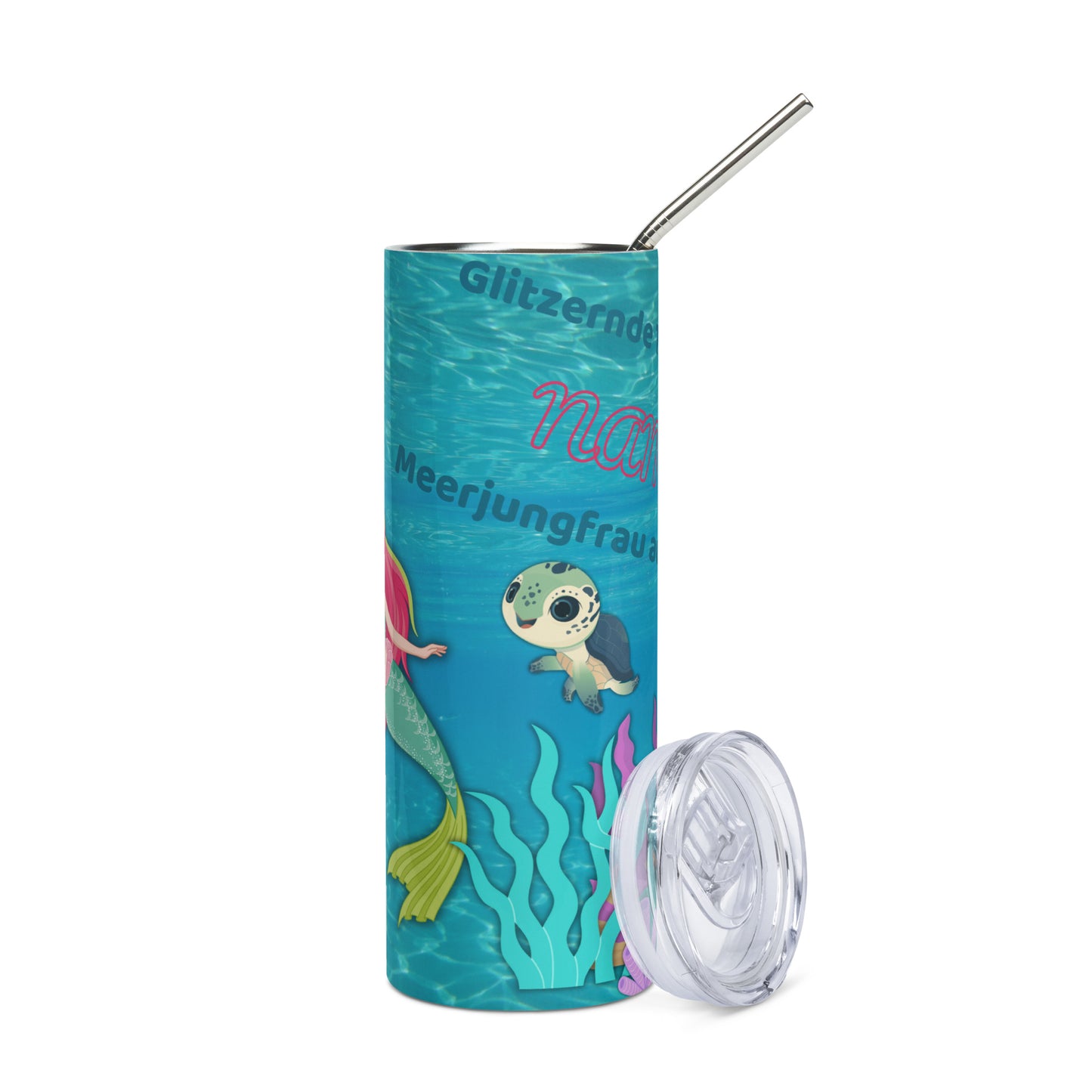 Tumbler Meereszauber – Glitzernde Unterwasserwelt mit Meerjungfrau