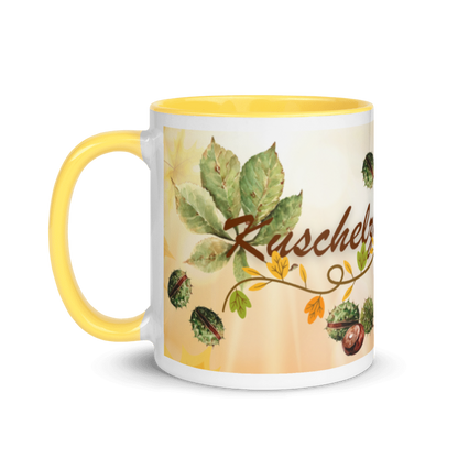 Tasse „Kuschelzeit &amp; Tee“ – Herbsttasse mit Kastanien &amp; Herbstlaub