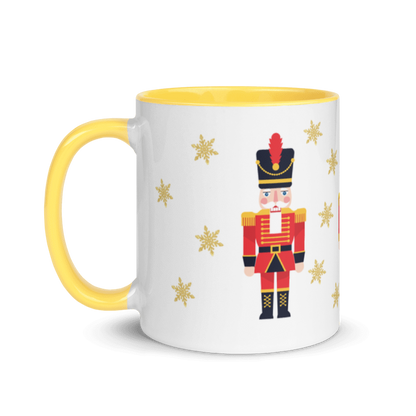 Weihnachtstasse Nussknacker mit goldenen Schneeflocken