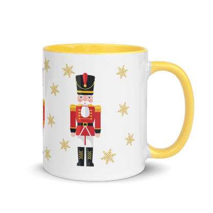 Weihnachtstasse Nussknacker mit goldenen Schneeflocken