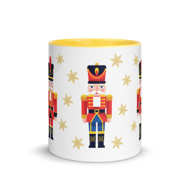 Weihnachtstasse Nussknacker mit goldenen Schneeflocken
