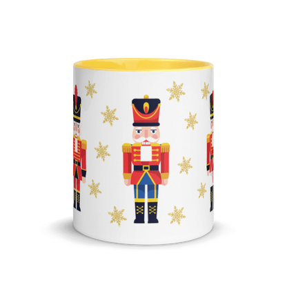 Weihnachtstasse Nussknacker mit goldenen Schneeflocken