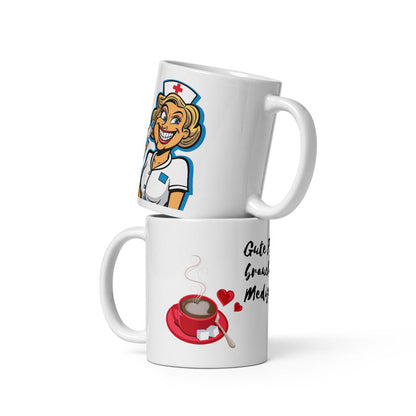 Kaffeetasse "Gute Pflege, braucht gute Medizin"