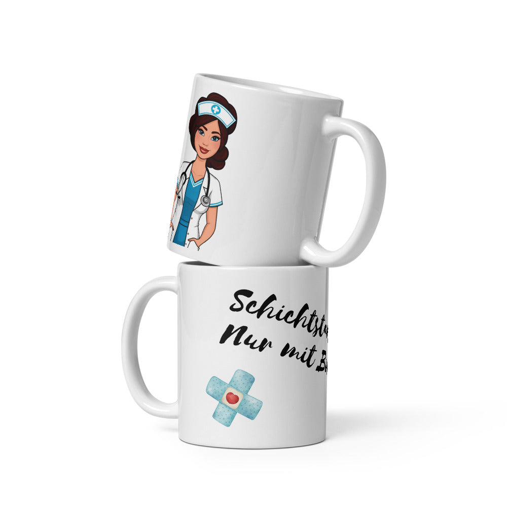 Kaffeetasse: "Schichtstart? Nur mit Bohne"