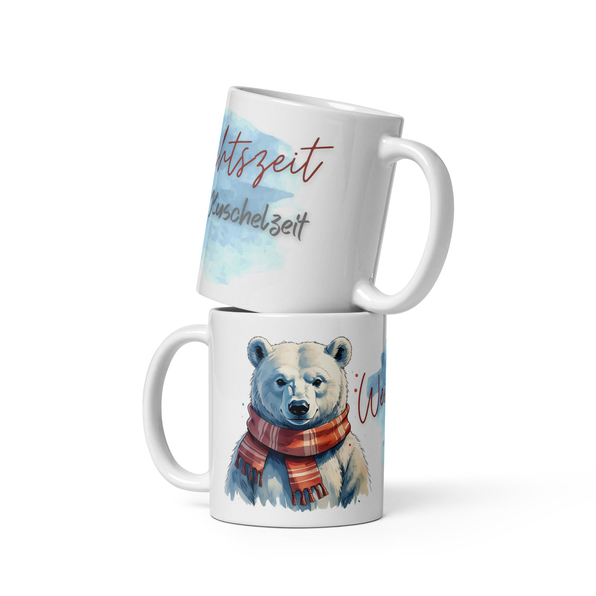 Kaffeetasse Eisbär "Winterzeit ist Kuschelzeit" – Weihnachtstasse 330ml