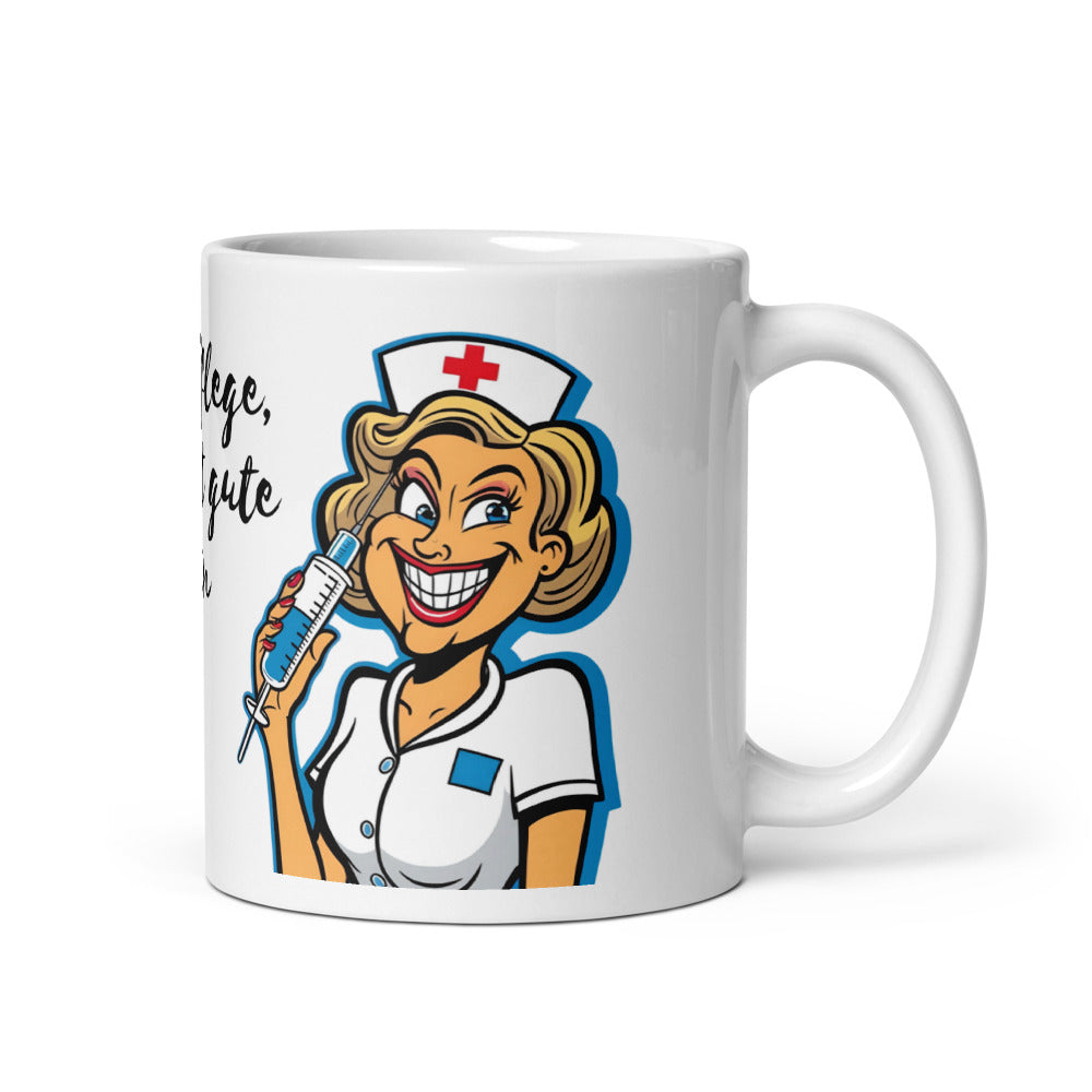 Kaffeetasse "Gute Pflege, braucht gute Medizin"