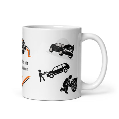 Personalisierte Tasse „NAME macht's dir in allen Positionen“ – Geschenk für Mechaniker & Schrauber | Schlucksachen